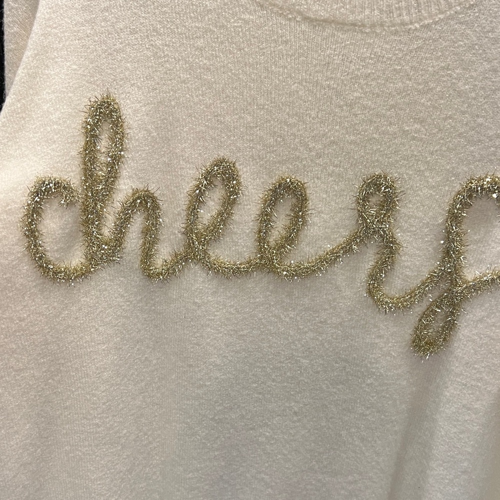 Gilli Cream Sweater with Gold Script - Picture 3 of 4